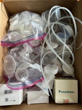 Breast Pump Parts, 19 mm Flanges (8 of them) & Tubing Bundle